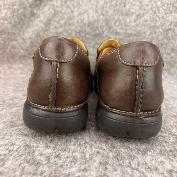✅Clarks Un-Structured Brown Leather Loafers Womens 10N Casual Comfort Shoes - Picture 8 of 11